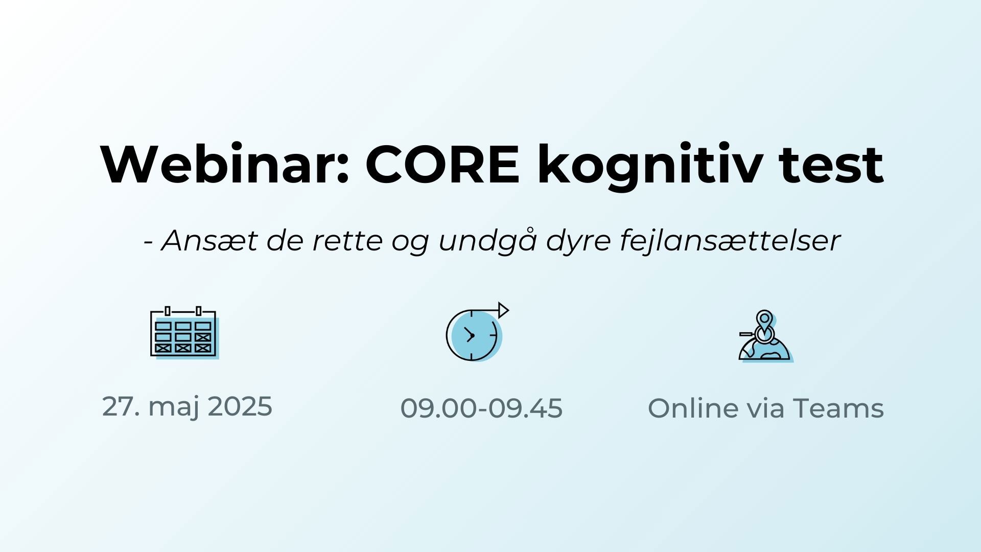 Webinar om Master Danmarks kognitive test CORE